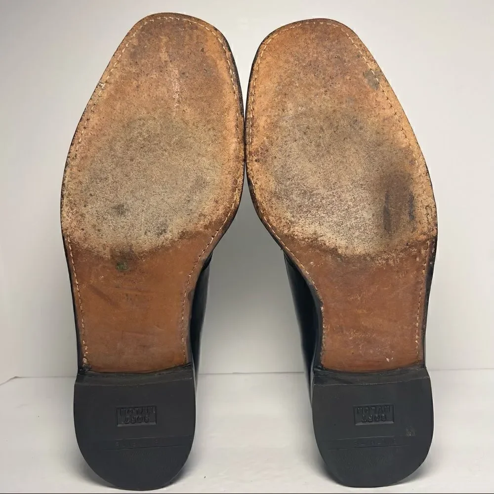 Breather Wright Derby Apron Toe Leather Black Dress Shoes Mens 10B‎